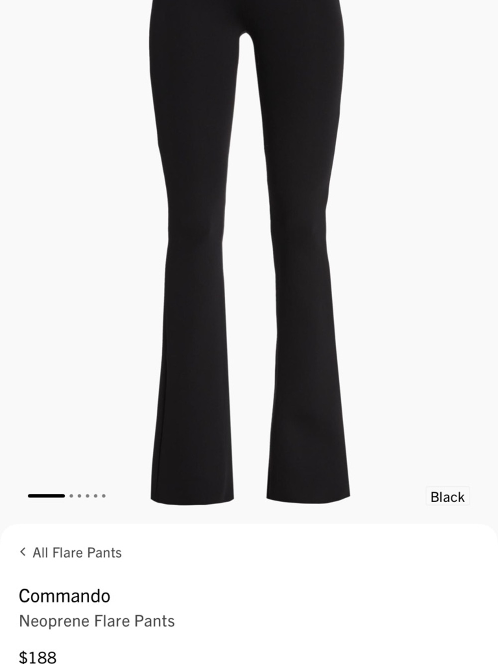 Commando Black Neoprene Flare Pants
